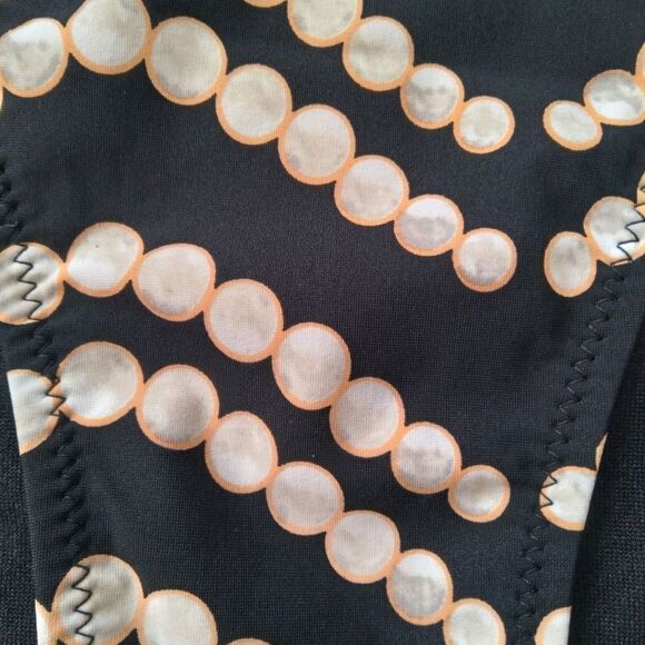 Red Carter Black Chevron Pearls Print Cheeky Bikini Bottoms Women's Size Medium - Picture 12 of 13